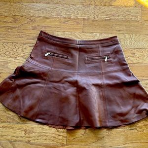 Leather mini skirt